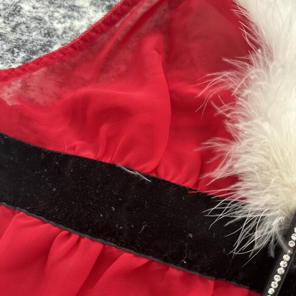 Enchanting Lingerie Sexy Santa Claus Top Women's Top Size Large Christmas Red - Picture 8 of 12